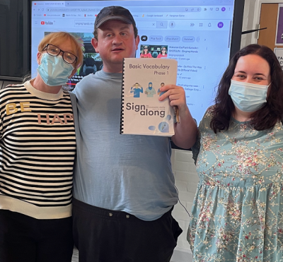Pictured left to right at this week’s group are Carole Palfrey, support officer from PossAbilities; Daniel Latham, group member and Kirsty Savidge, speech and language therapist wit.png